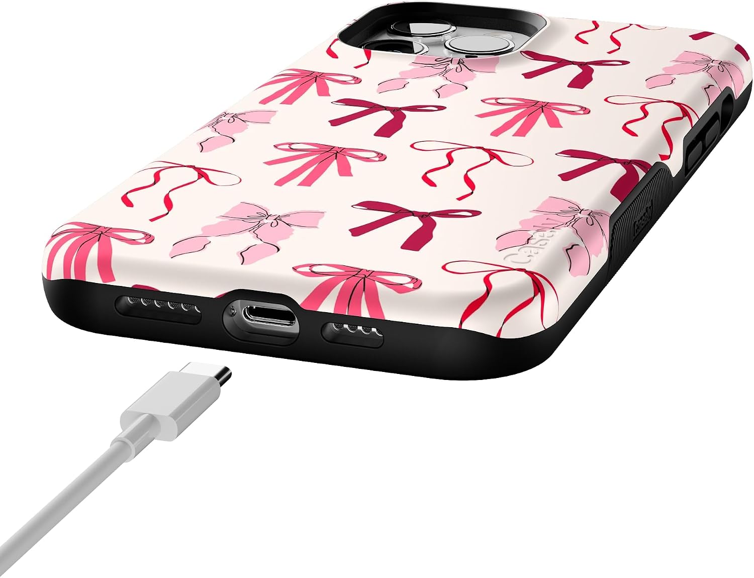Casely iPhone 12 Pro Max Case | Pink Bows | Lover Girlie | Bold Protective Design | MagSafe Compatible Design