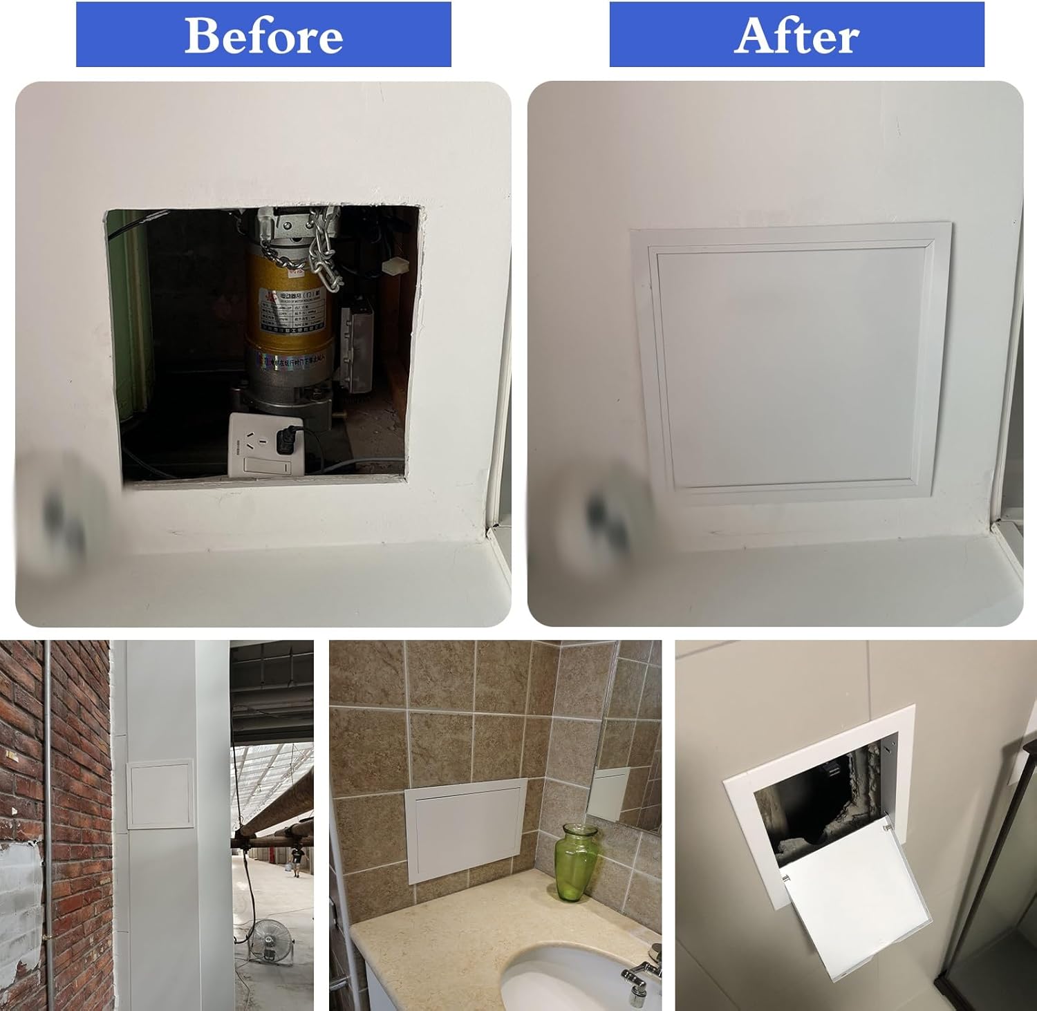 アクセスパネル ロック式アクセスドア（ホワイト）、電気・収納スペース・ダクト用フラッシュマウント配管アクセスパネル（メタル）、ボック