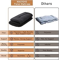 Vista 3 de MAXYOYO Colchón Japonés de Suelo Colchón Futón, Colchón de Tatami Engrosado de 4", Almohadilla para Dormir Plegable Enrollable para Niños y Niñas