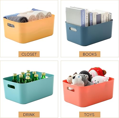 Miniatura 2 de Contenedores de almacenamiento de plástico con tapa, contenedores de almacenamiento apilables para organizar, cestas de almacenamiento para