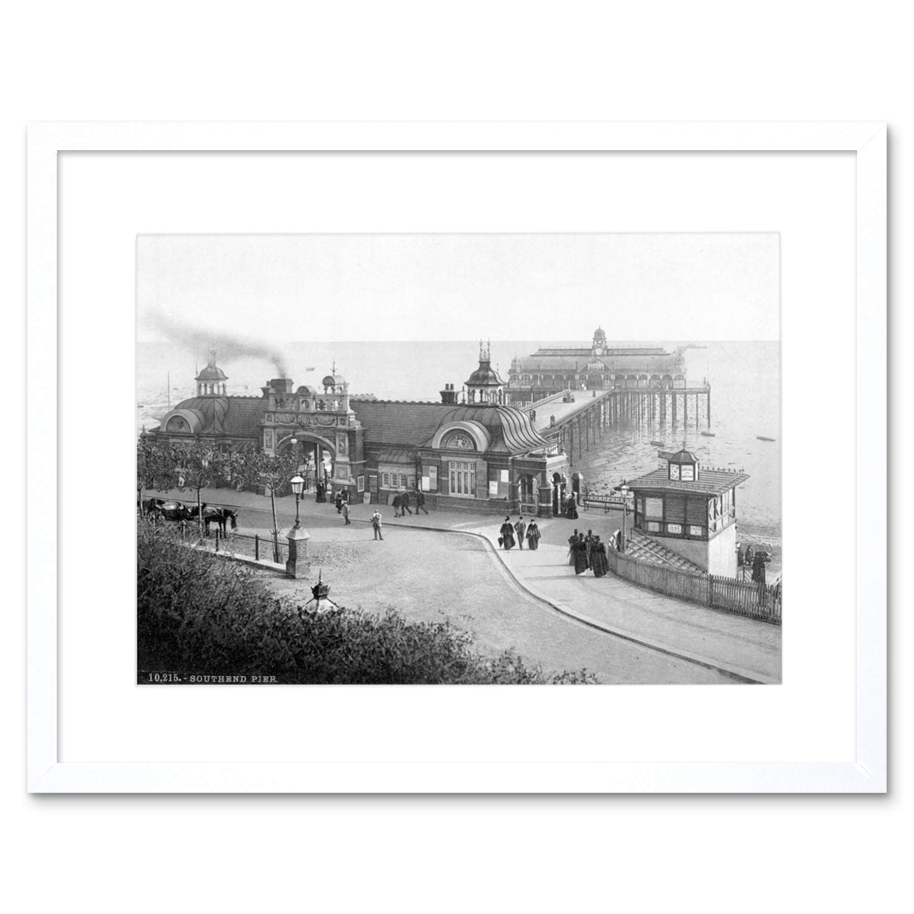 Wee Blue Coo Southend On Sea The Pier England Vintage Old BW Framed Wall Art Print