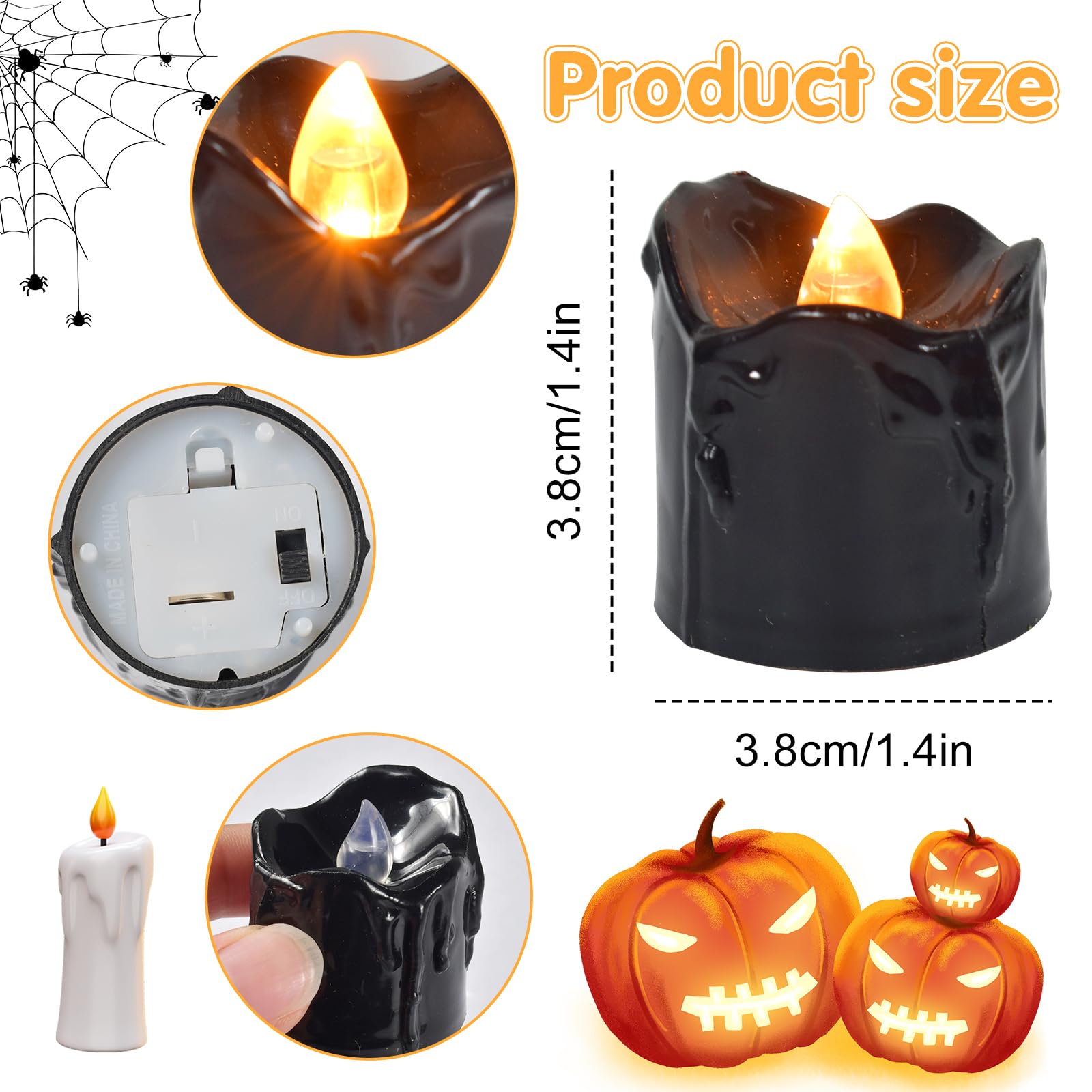 12 Velas LED Con Efecto Llama Realista - Sin Fuego, A Pilas, Ideales Para Decoración, Fiestas Y Veladas Románticas