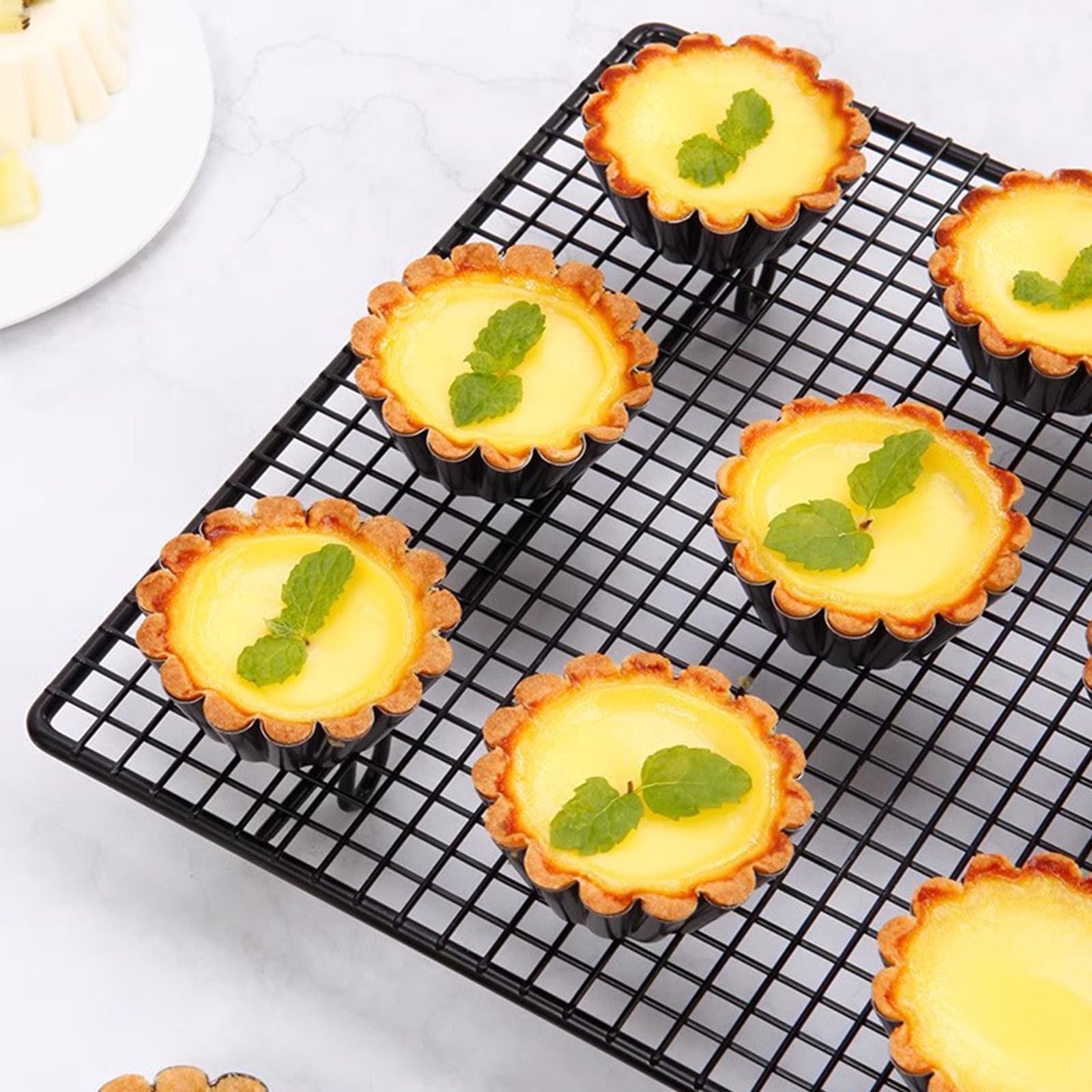 20 Pièces Mini Moules à Tartelette, Moule à Muffin en Acier au Carbone, Mini Moules à Tarte, Moules à Gâteau, Moule à Crêpe, Moule à Muffin Antiadhésif pour Pudding, Gâteau, Cupcake, Muffin Ø