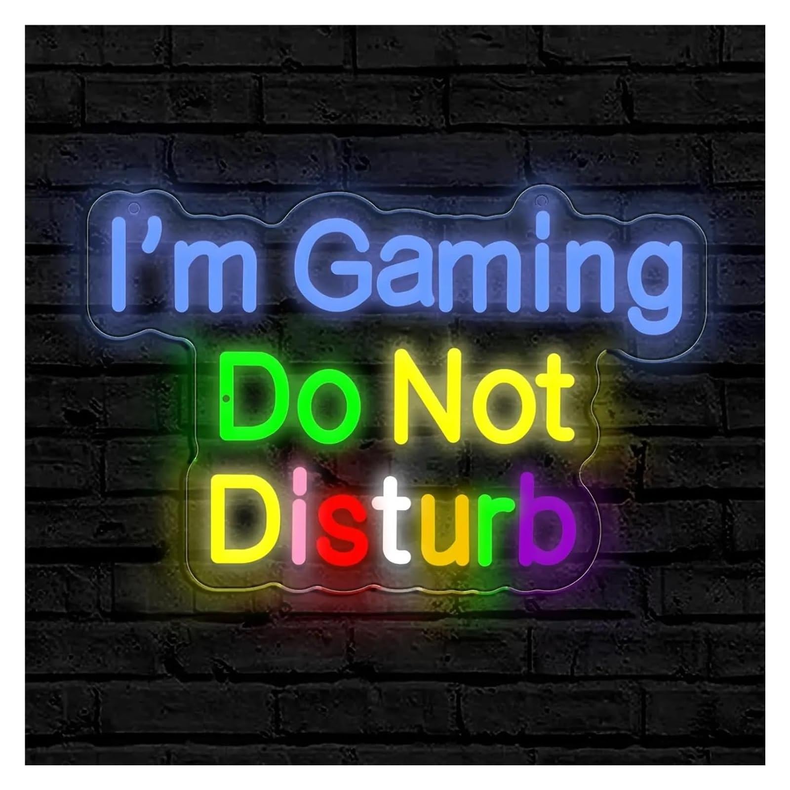 Wiszące neony artystyczne Neon LED Z Napisem I'm Gaming Do Not Disturb Z Możliwością Ściemniania, Do Pokoju Gier, Baru, Sypialni, Domu, Dekoracja Ścienna, 36.5cmx24cm