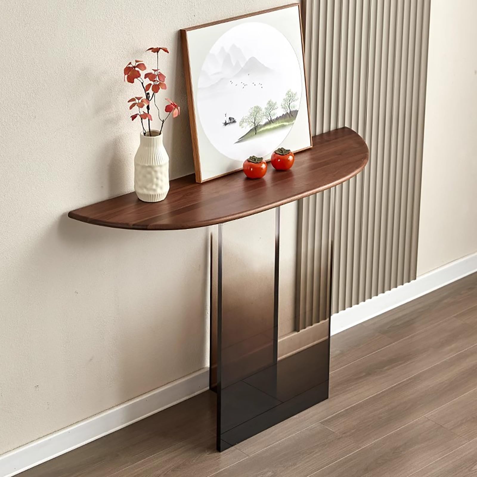 Mesa de entrada de madera para decorar recibidores y salones modernos