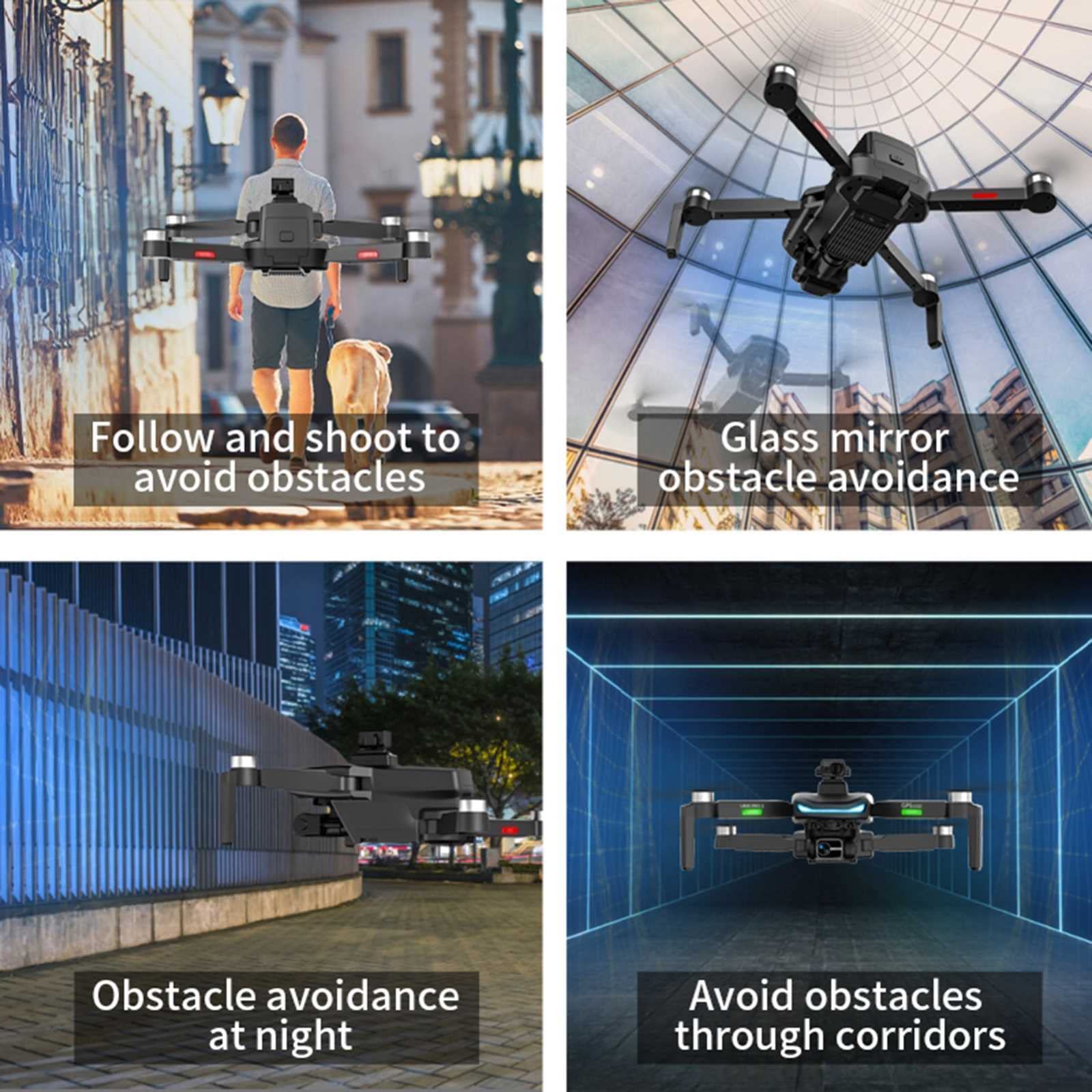 Drone con telecamere con Fotocamera per Adulti 4K, Fotocamera con Gimbal a 3 Assi Drone con Fotocamera, prevenzione degli Ostacoli, quadricottero Senza spazzole con Trasmissione 5G