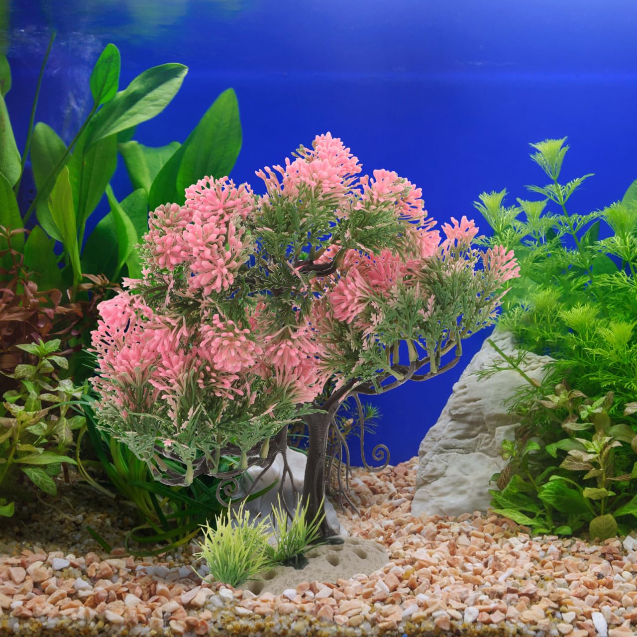 NOLITOY Plantes décoratives pour aquarium - Plantes artificielles en plastique pour poissons Betta - Rose