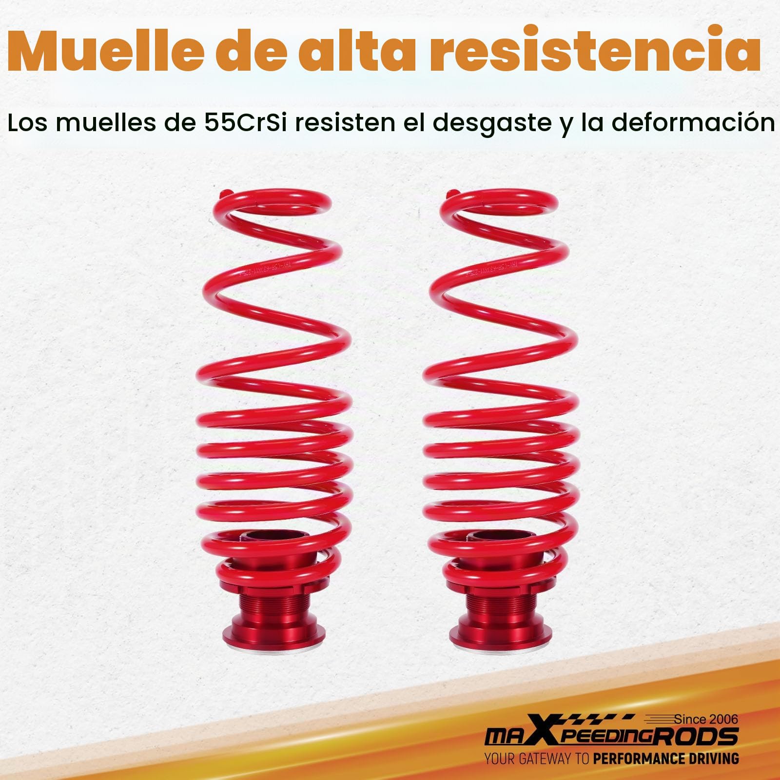 maXpeedingrods 4x Coilover Ajustable, Amortiguador para VW Golf Mk4 para Seat Leon, Suspensión Roscada Regulable en Altura