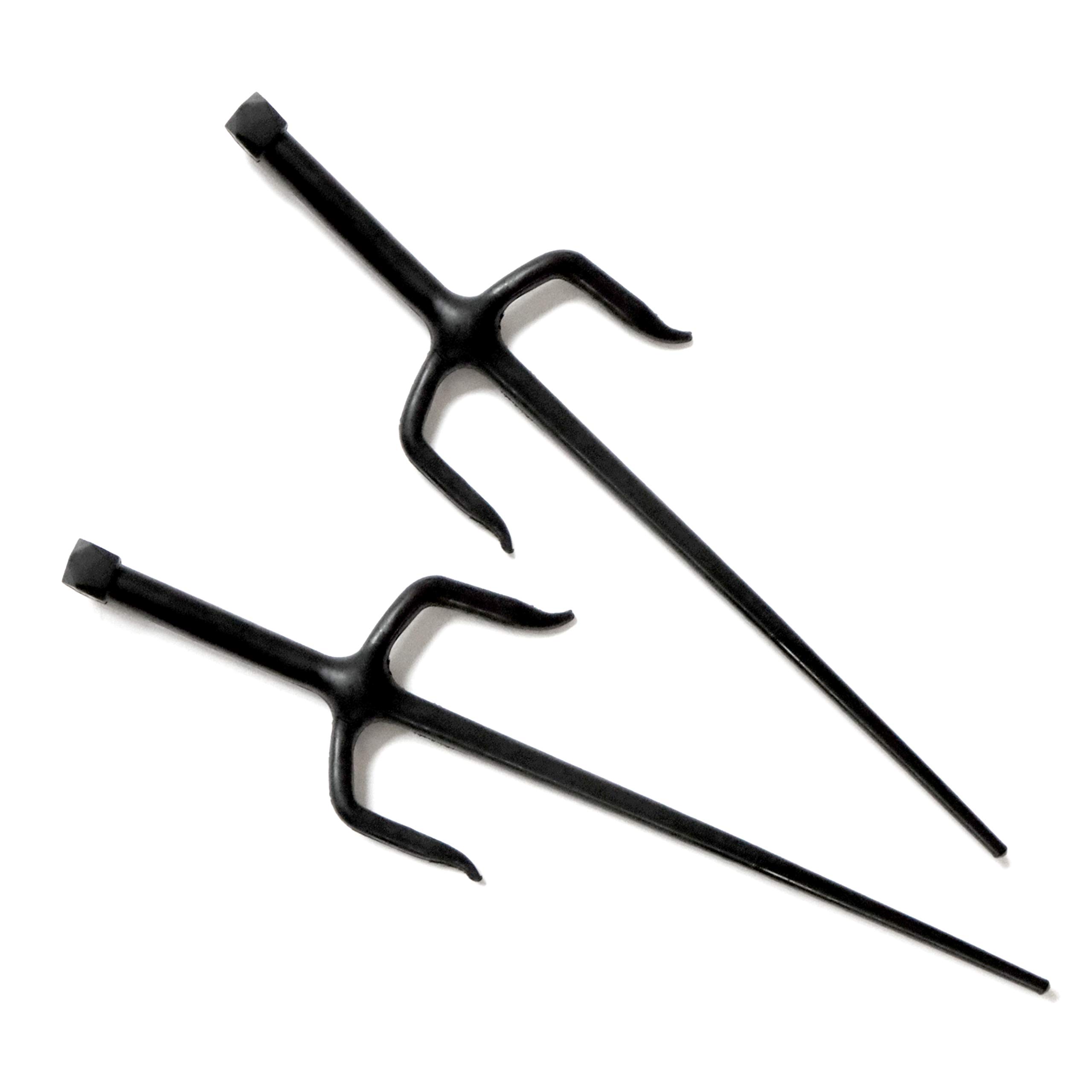DEPICE Sai Gabeln Hartgummi (Paar) - 200 g / 49 cm, Schwarz