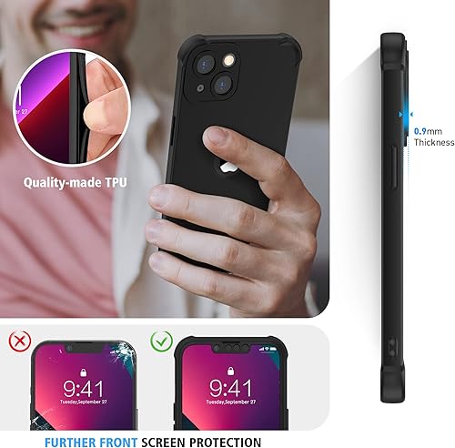 Miniatura 6 de ORETECH Funda para iPhone 13, con 2 protectores de pantalla prueba de caídas de grado militar de 15 pies protección de cámara cuerpo completo de 360