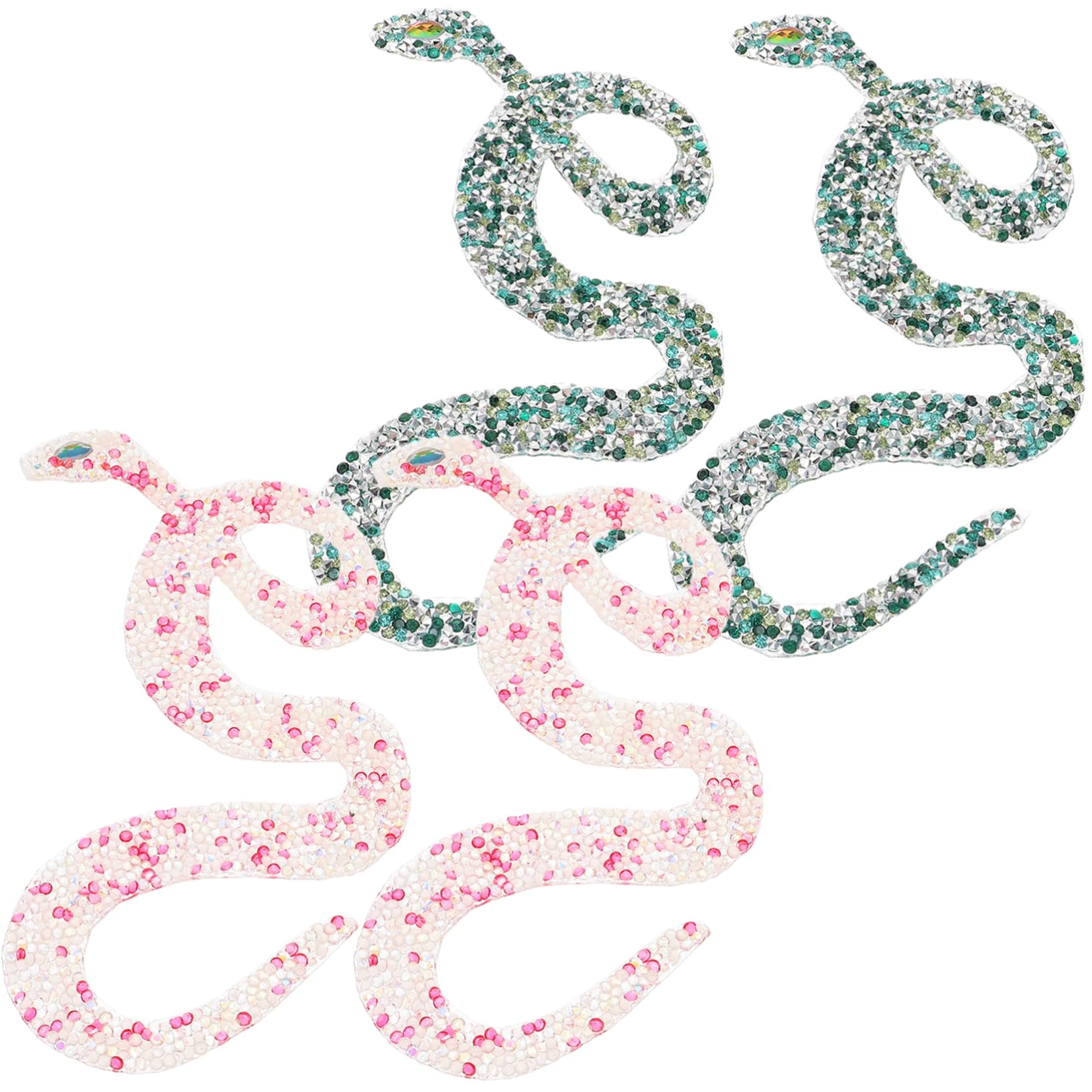 HOODANCOS 20 Pz patch di strass serpente vestiti di paillettes finiture in tessuto serpente toppe per giubbotti toppe per maglioni arredamento a forma di serpente per borsa