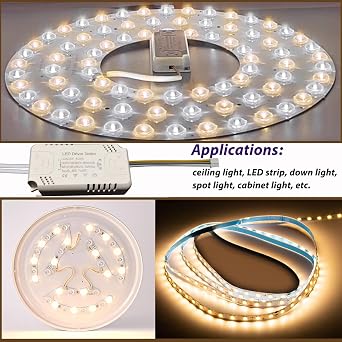 LED Driver 8-24W for Multi-Color Ceiling Strip Spot Light Module Panel, Replacement LED Power Supply Transformer Starter Adapter, Input AC85-265V Output DC36-85V