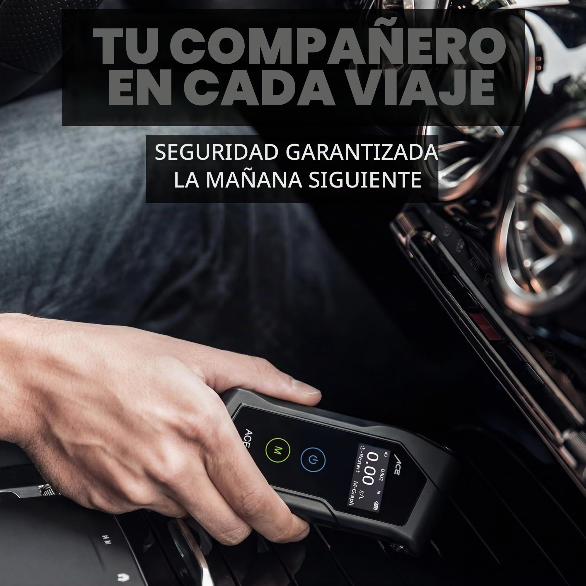 Alcoholímetro Ace X: alcoholímetro con una precisión del 99,1% según la Universidad Técnica de Viena, electroquímico y con precisión policial, alcoholímetro Profesional