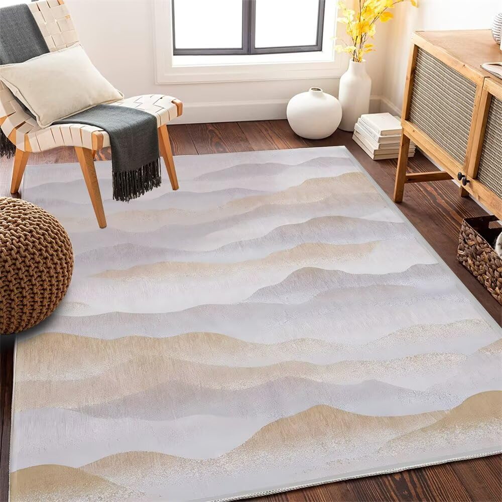 Tapis de chambre gris 180x230 cm pour enfant au design abstrait