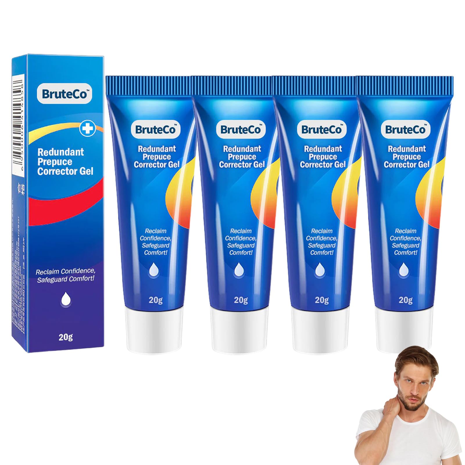 BruteCo Redundant Prepuce Corrector Gel,Correction Gel for Excessive Foreskin,Fast and gentle action (4PCS)