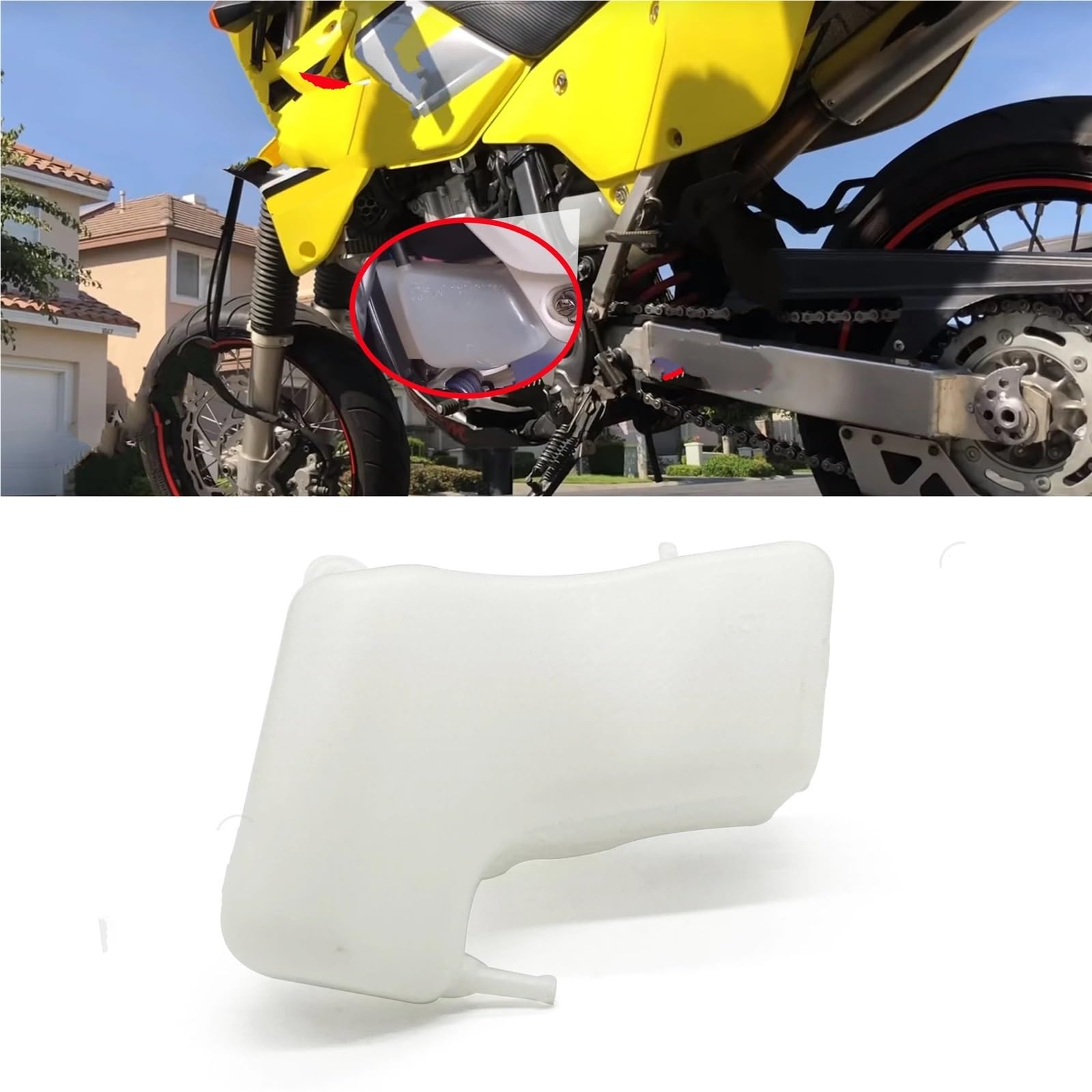Wyrównawczy Płynu Chłodzącego Zbiornik wyrównawczy Zbiornik Płynu Chłodzącego Do Chłodnicy, Pasuje SUZUKI DRZ 400 2000 2001 2002 2003 2004, Zatyczki, Butelka Przelewowa Przechowywania Wody