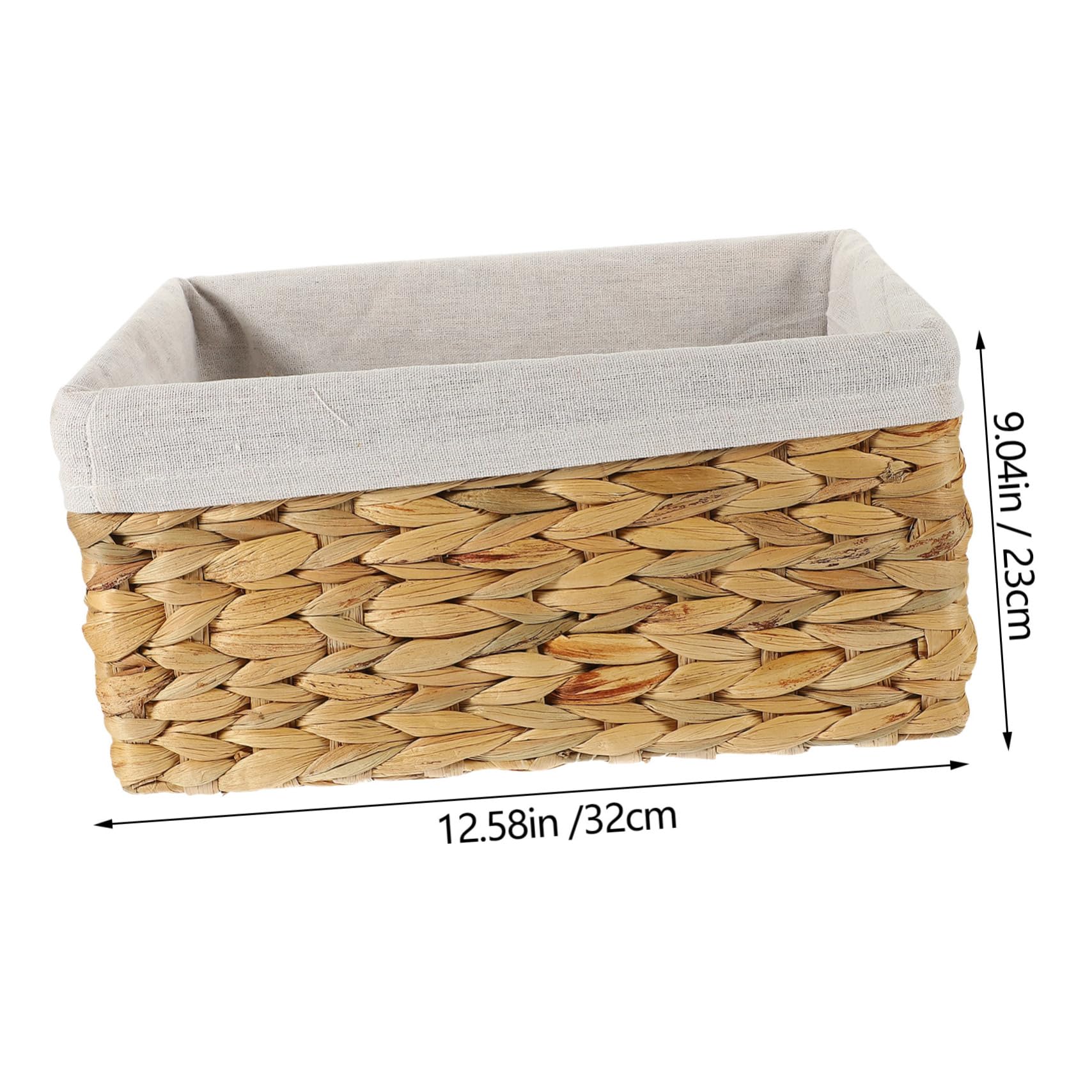 Cesta de Almacenamiento de Fibra Natural, Rectangular, Tejida a Mano