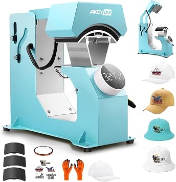 AKEYDIY Auto Hat Heat Press Machine for Caps, Automatic Release & Press, Automatic Hat Press, Heat Press Machine for Caps T-Shirts Bags, DIY Sublimation