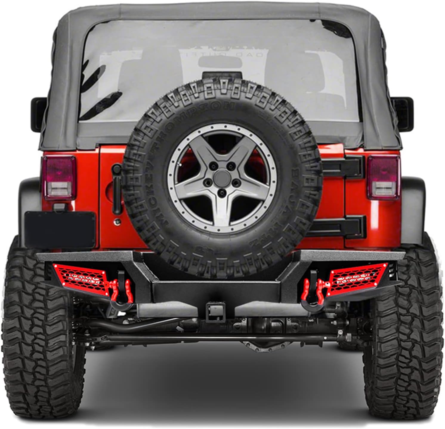 Steel Front and Rear Bumper Fits for 2018 2019 2020 2021 2022 2023 Wrangler JL w/Winch Plate & Led Lights & D-Rings Sensor Mounting Offroad Hole Texture Black
