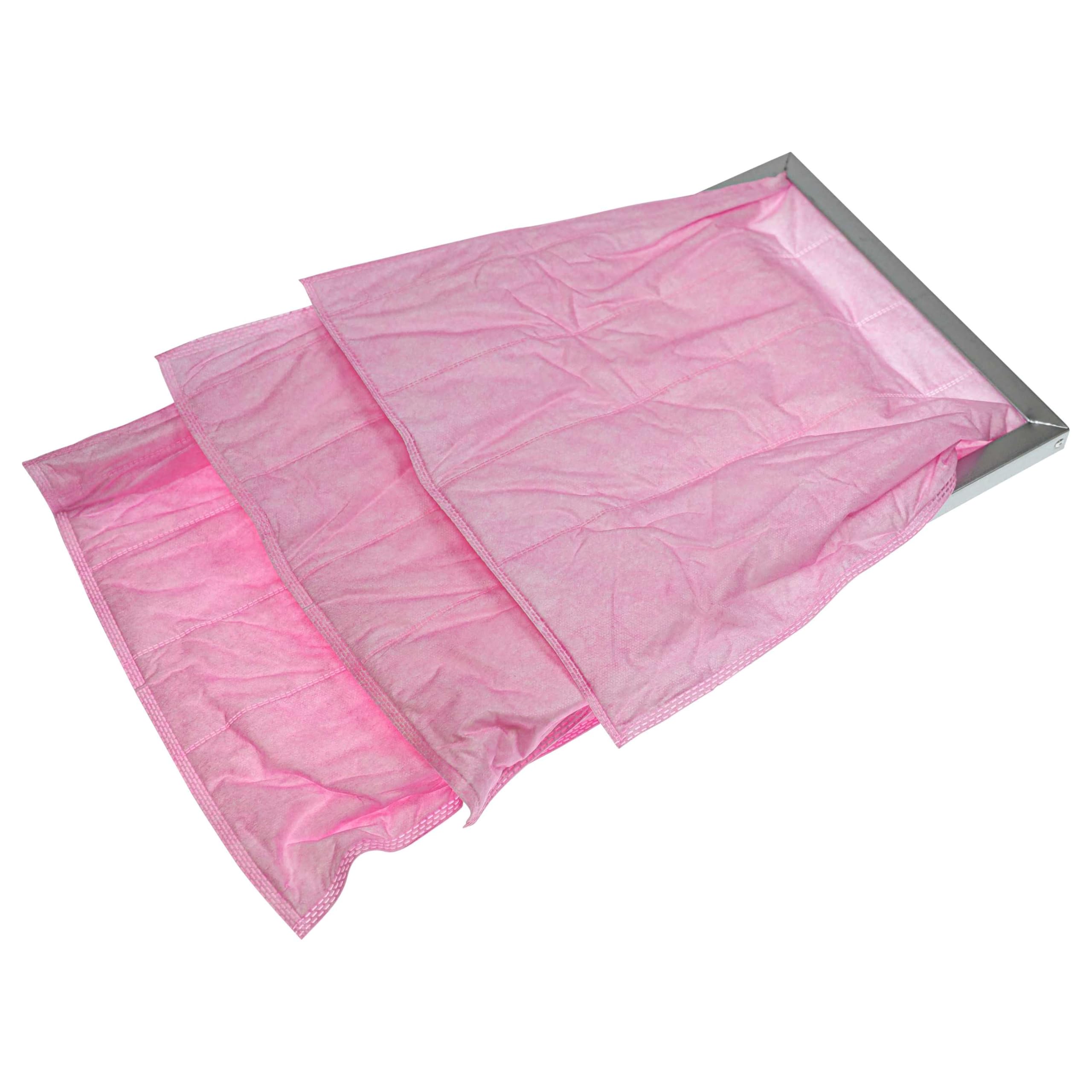 vhbw 5x Filtros de bolsa reemplaza Nilan F003997 para sistemas aire acondicionado y ventilación - Filtro F7, 28,7 x 28,7 x 36 cm rosa