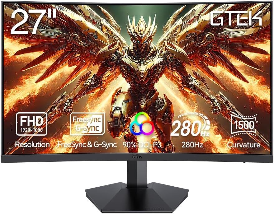 GTek 280Hz Gaming Monitor, 27 Inch Frameless Display...