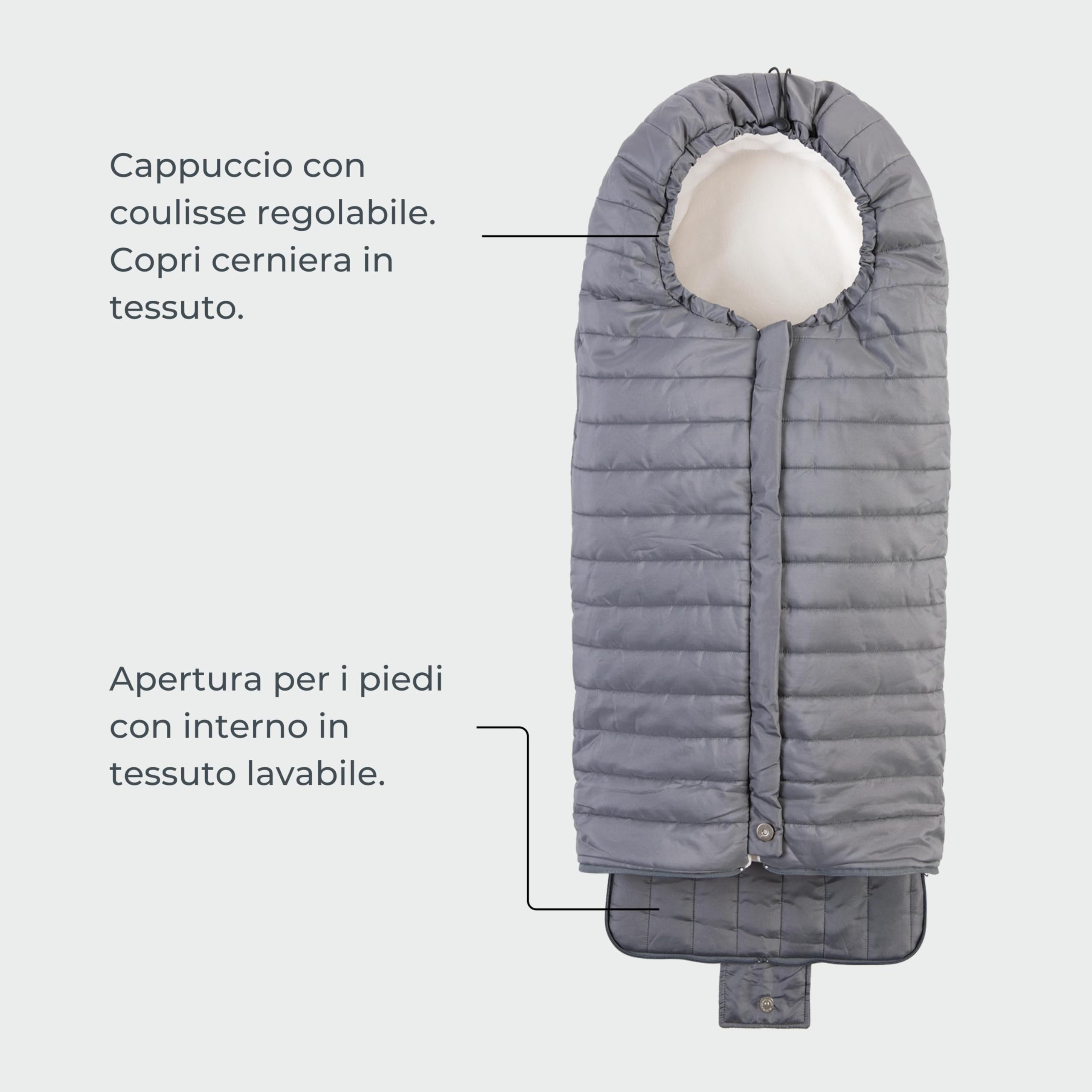 Nuvita Moovo 9658 Junior Slender | Sacco universale per passeggino | Massima Protezione dal Freddo da 6 a 36 Mesi (100cm) |Ultra Sottile, Leggero e Protettivo fino a -10°C | Pistacchio