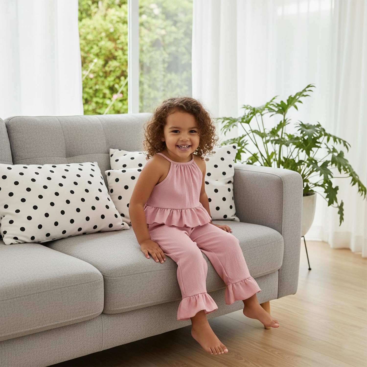 Toddler Girls Clothes Sleeveless Smocked Ruffle Tank Top Pants 2pcs Clothing Set Baby Cute Spring Summer Outfits - Image 5