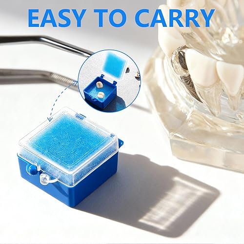 Miniatura 5 de 100 cajas de dientes con puente de corona dental azul con inserto de tapa transparente, espumas, corona dental y puente de diente, escaparate de