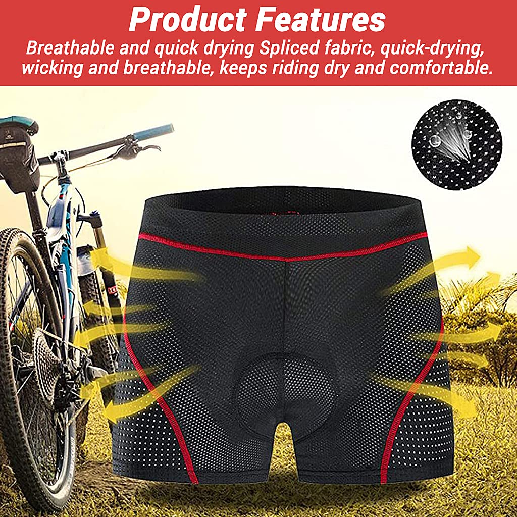 PROBEROS Padded Cycling Shorts XL, Cotton 3D Gel Foam, Anti-Slip Black 3