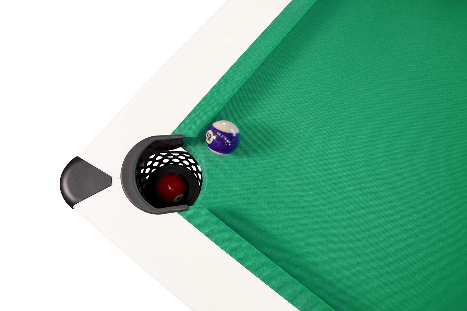 Billard Américain Harmony 6Ft - 206,5 x 116,5 x 80 cm avec Accessoires et Plateau dînatoire - Couleur Ivoire (Blanc) et Tapis Vert