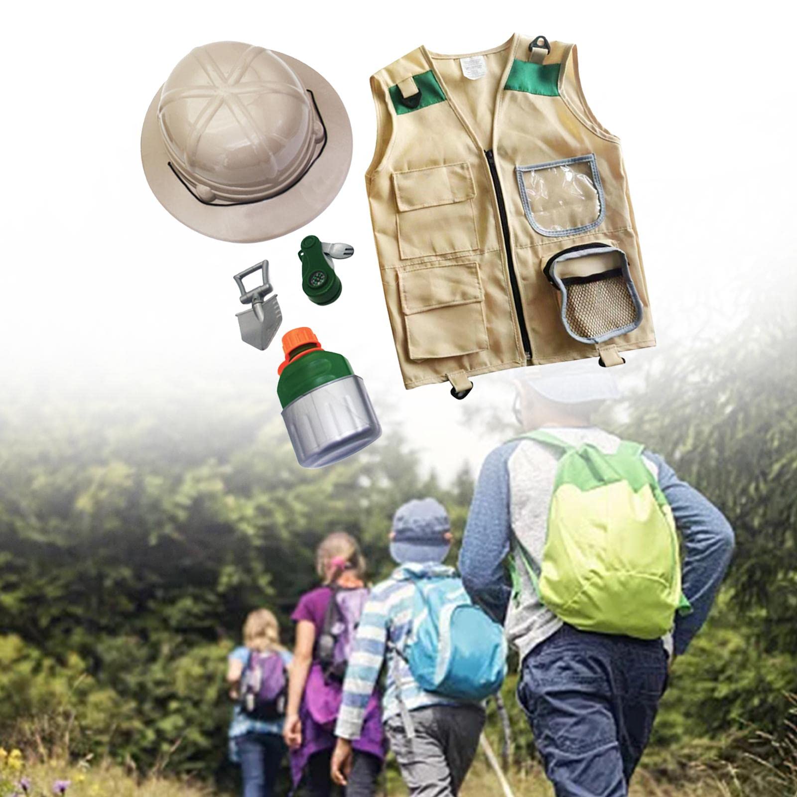 5er-Set Outdoor-Abenteuer-Kits, Lernspielzeug, Hinterhof-Kostüm, waschbar, Cargo-Weste, Stil A