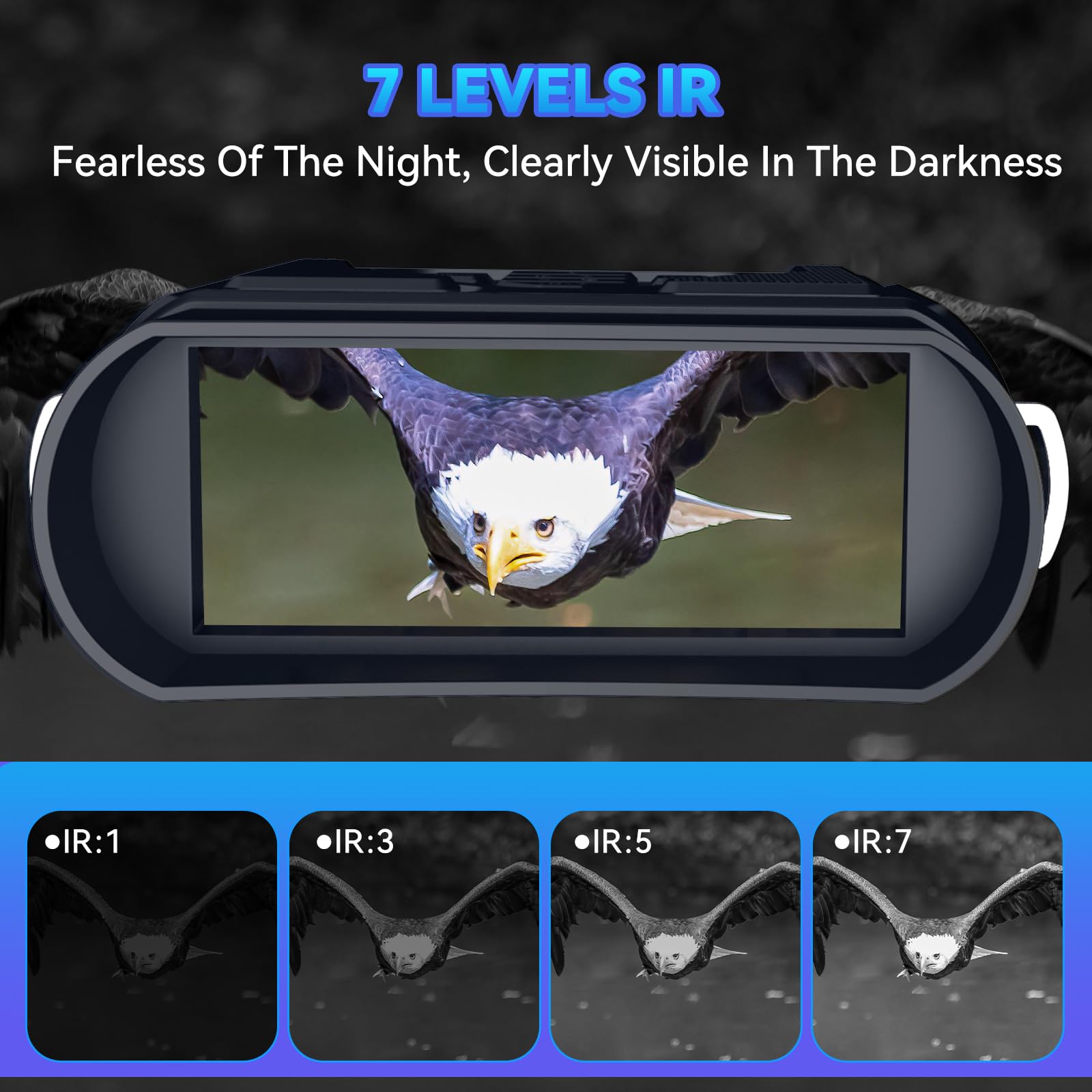 Jumelle Vision Nocturne avec Carte mémoire 32 Go Jumelles Adultes Puissante Idéal pour Le Camping, Chasse et l'observation Nocturne Jumelle Infrarouge Vision Nocturne Superbe Cadeau pour Homme