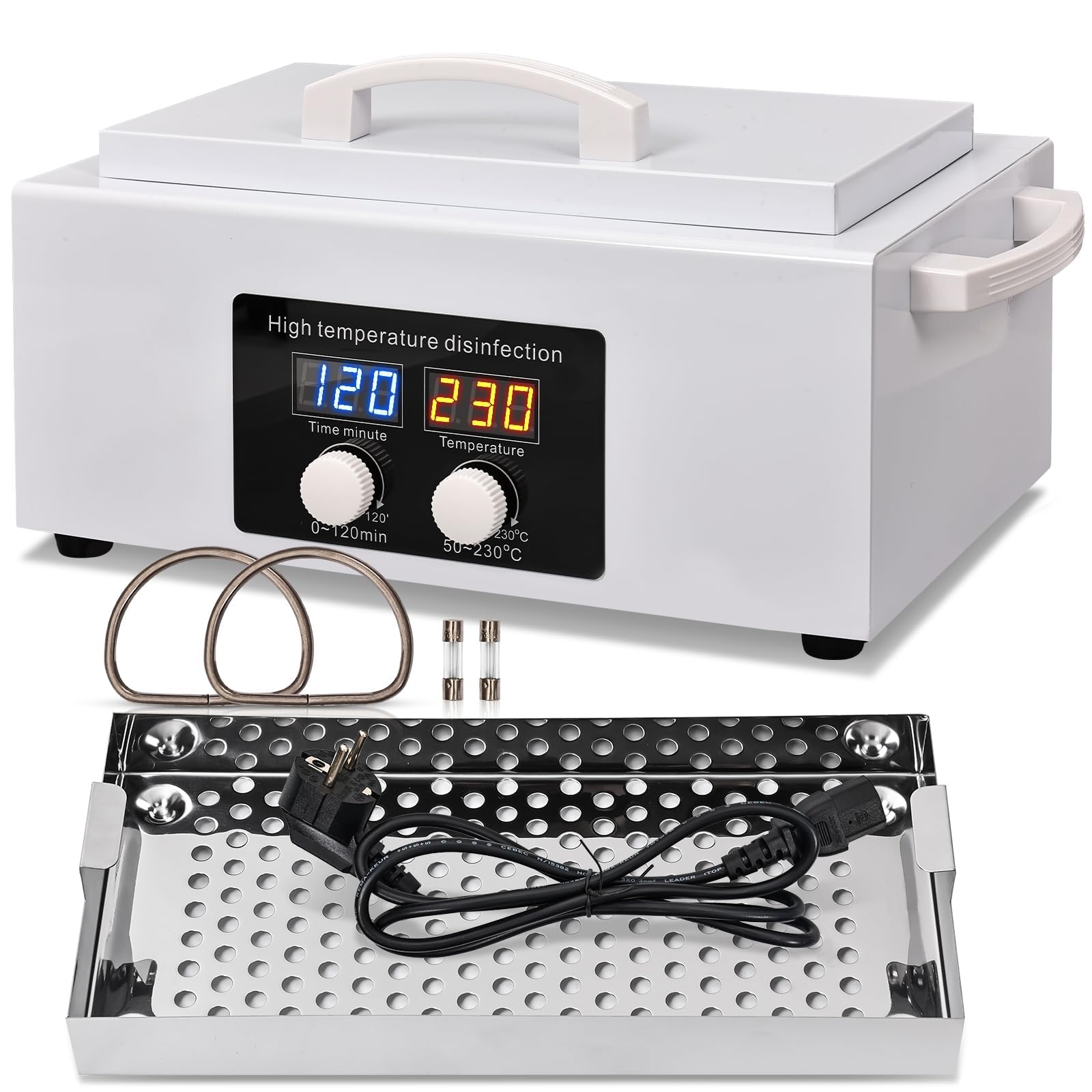 300W Heißluftsterilisator Desinfektion mit Hochtemperatur-Trockner & Timer | Sterilisator für Werkzeuge & Tücher | Ideal für Zahnarzt, Labor, Beauty-Salon & Nagelstudio