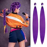 Vista 8 de Paquete de 3 extensiones de cabello trenzado de colores de 24 pulgadas para trenzas, extensiones de cabello sintético de colores para trenzar M7