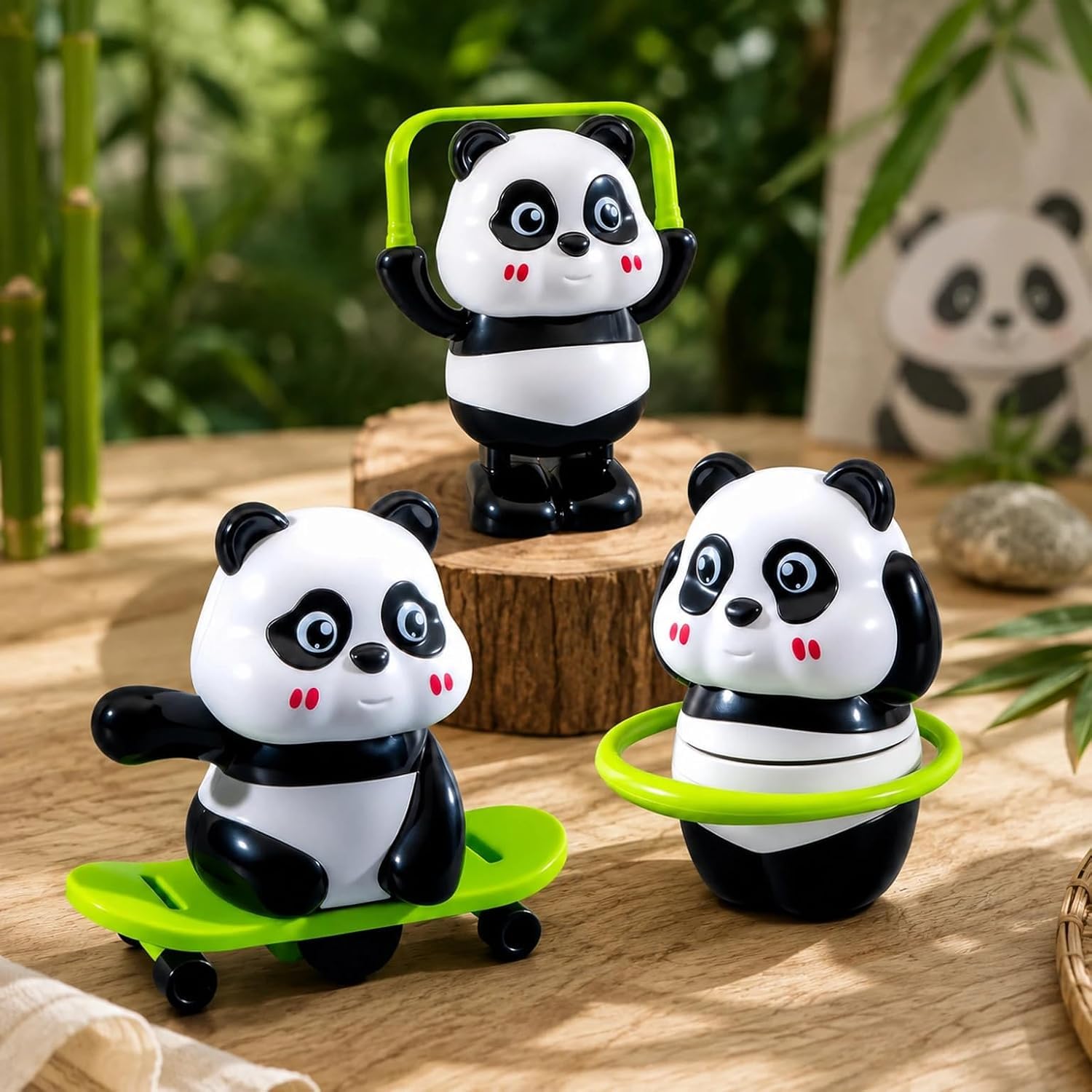 Cute Pandaa Figurines Toy Set, Rotating Interactive Pandaa Toys, Mini Action Figures for Kids, Office Desk Decoration & Gifts-image-14