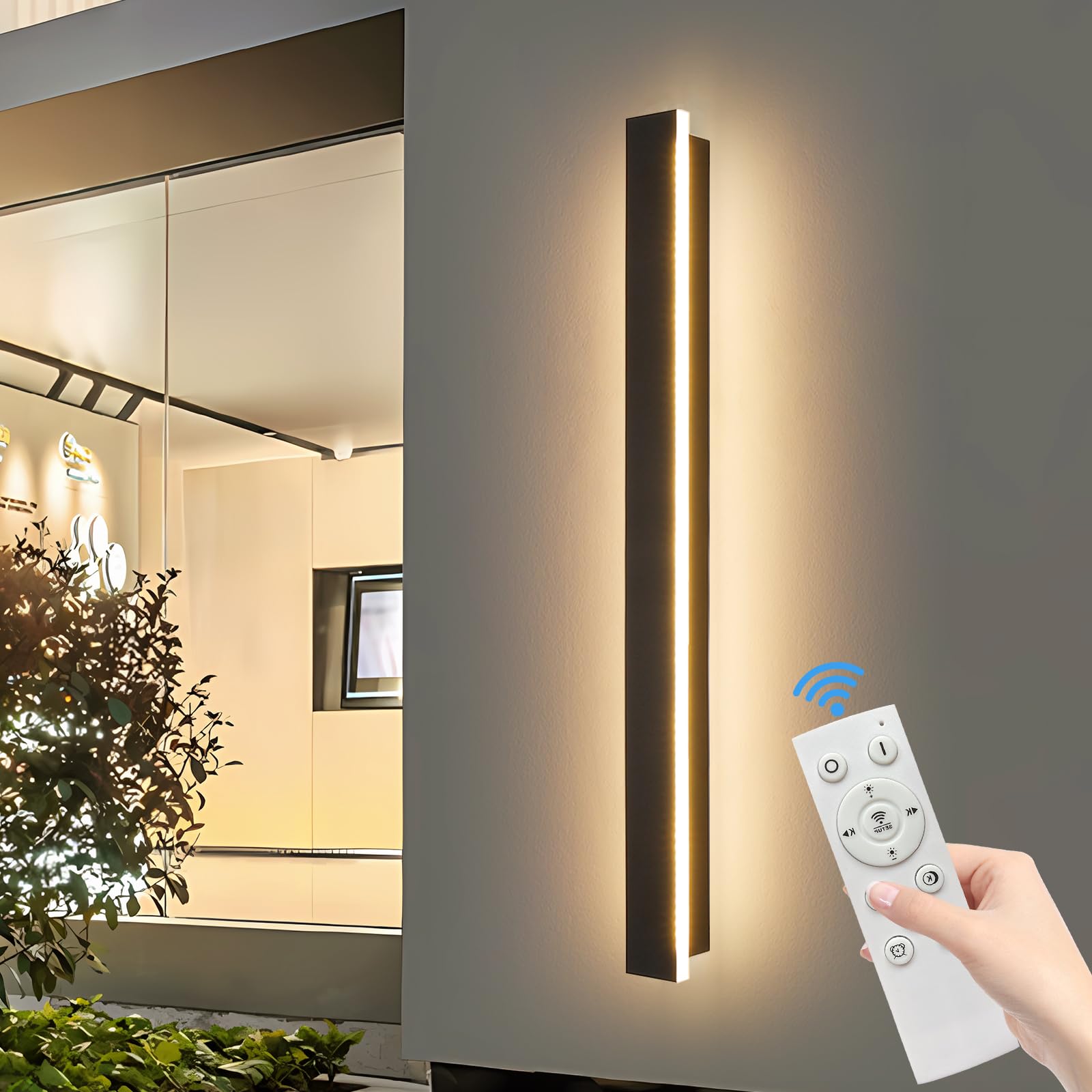 Mikeru 60CM Wall Lights, 3000K Warm White Outdoor Wall Lighting 22W External LED Wall Lights LED Indoor Wall Light for Outside Balcony, Interior Lighting Occasions, and Decorations — view 11