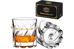 PARACITY Spinning Whiskey Glasses Set of 2