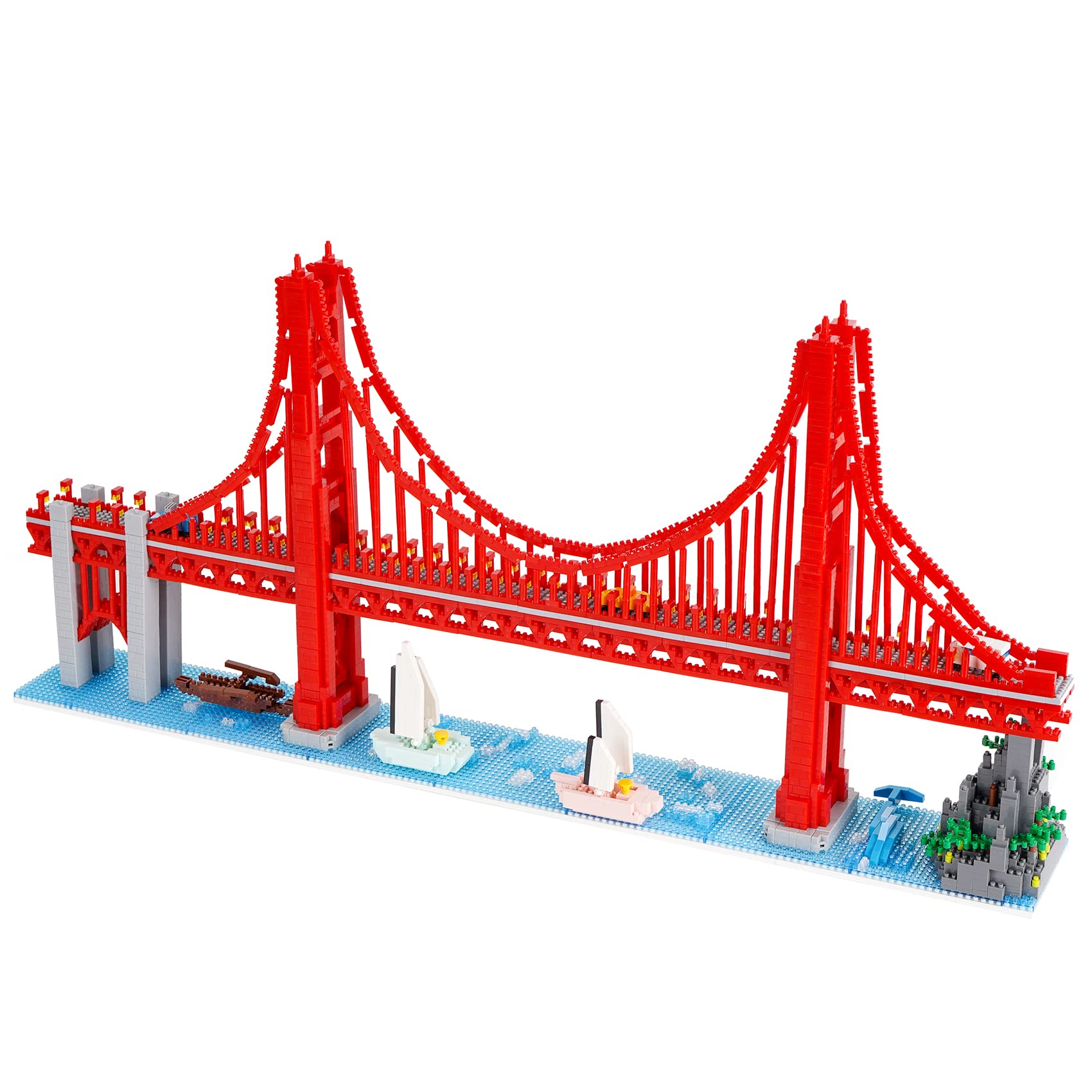 Lulufun Building Block Set Golden Gate Bridge Model Building Block