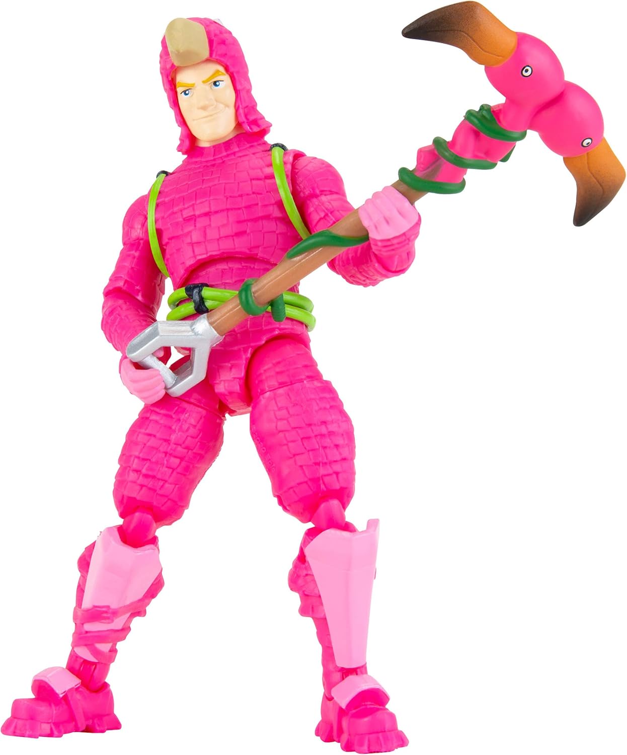 Fortnite Alchemist Squad Mode, 4 Figure Pack - 4 Inch King Flamingo, Prickly Patroller, Bigfoot, Elite Agent Collectible Action Figures, Plus 5 Harvesting Tools, 4 Weapons, 4 Building Materials