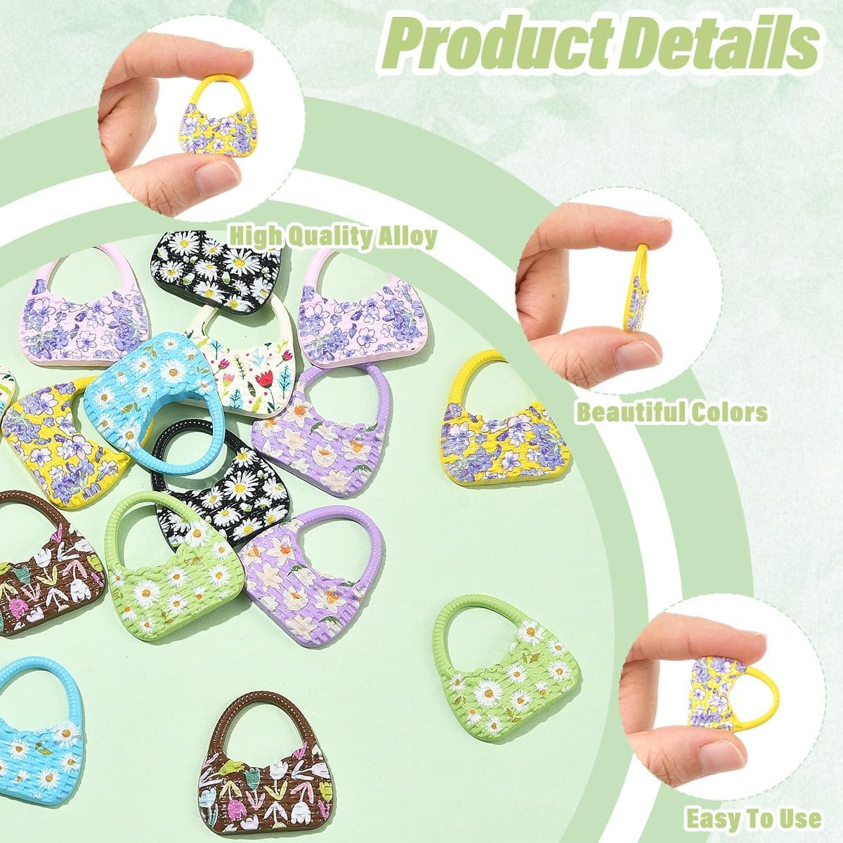 16Pcs Cute Mini Handbag Alloy Enamel Charms for Jewelry Making image 5