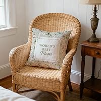 Vista 6 de World's Best Mom - Fundas de almohada para mamá, regalos para mamá de parte de la hija, almohada de cojín vintage floral para madres, 18 x 18