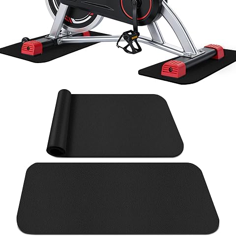 2 Piezas Alfombrilla Cinta Correr, Protector Suelo Gimnasio Recubrimiento Alfombrilla Antideslizante PU Engrosada para Equipos Fitness, para Bicicletas Estáticas y Elípticas(30 x 63,5 x 0,6 cm)