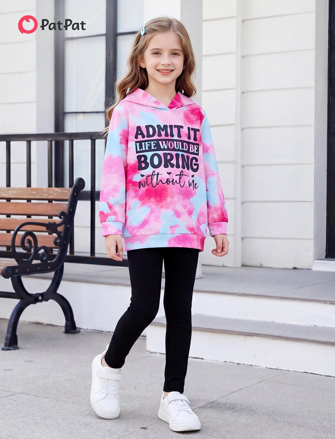 Patpat Girls Hooded Sweatshirt Leggings Fall