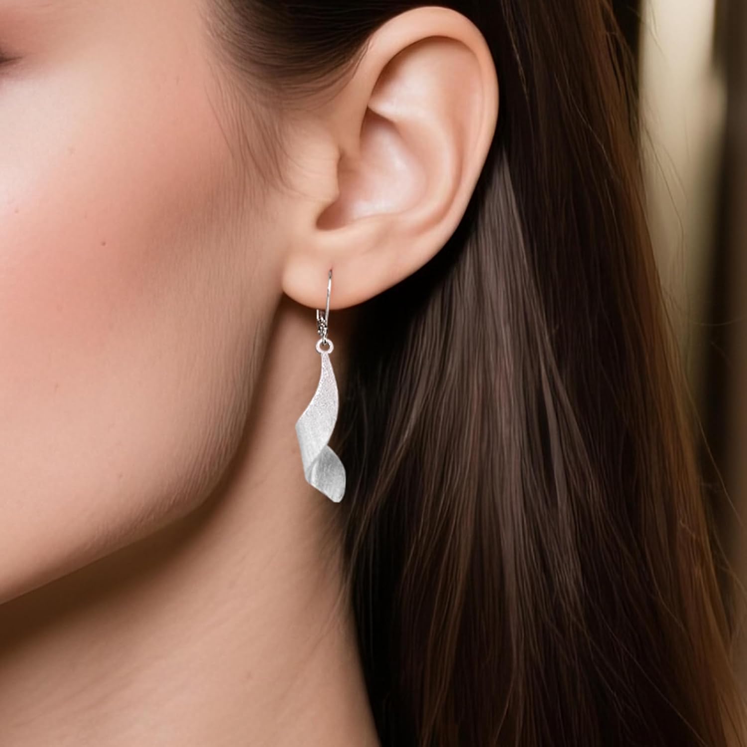 925 Sterling Silver Twisted Dangle Earrings for Women Hypoallergenic Handmade Earrings 14k Gold Plated Leverback Drop Dangle Earrings Trendy for Women Jewelry Gifts - Image 4