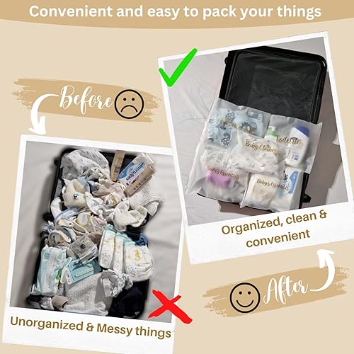 Miniatura 4 de Paquete de 15 bolsas de hospital para trabajo de parto y parto, bolsa de hospital de maternidad, bolsas organizadoras de bolsas de pañales,