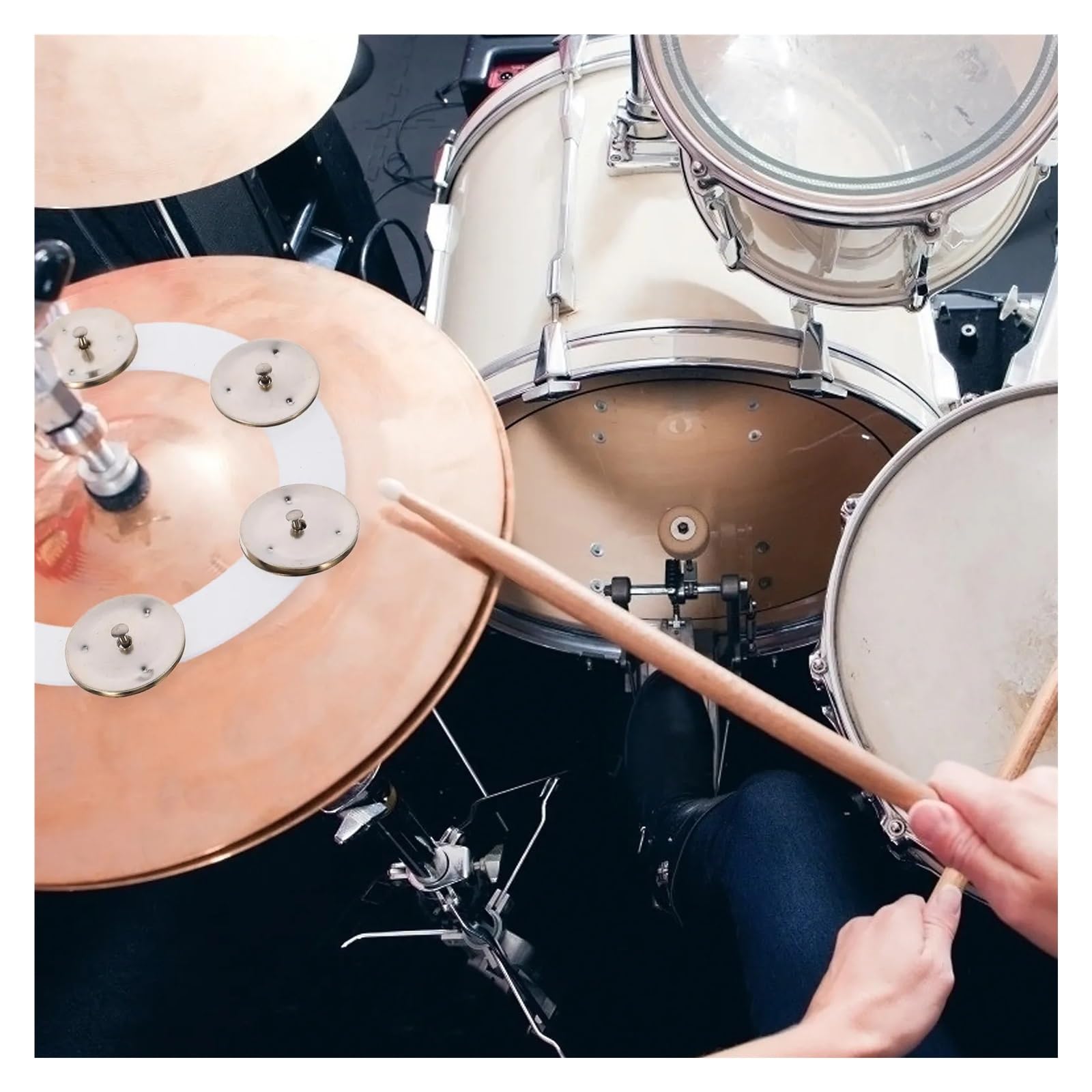 Hi Hat Bell Kit De Batterie Cymbale Compacte Avec Ajout De Son