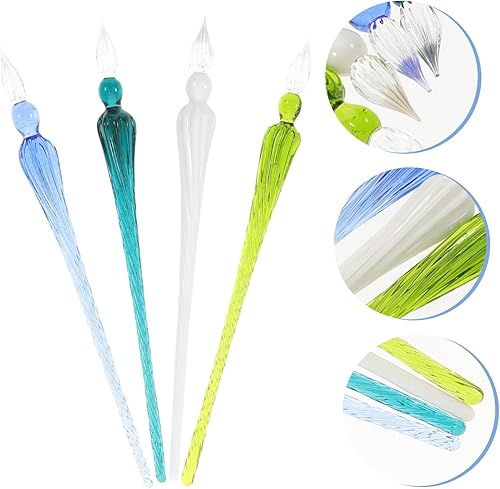 Miniatura 5 de NUOBESTY Bolígrafo de inmersión de vidrio, 8 unidades, bolígrafos japoneses, juegos de pinceles de decoración retro, práctico bolígrafo de inmersión