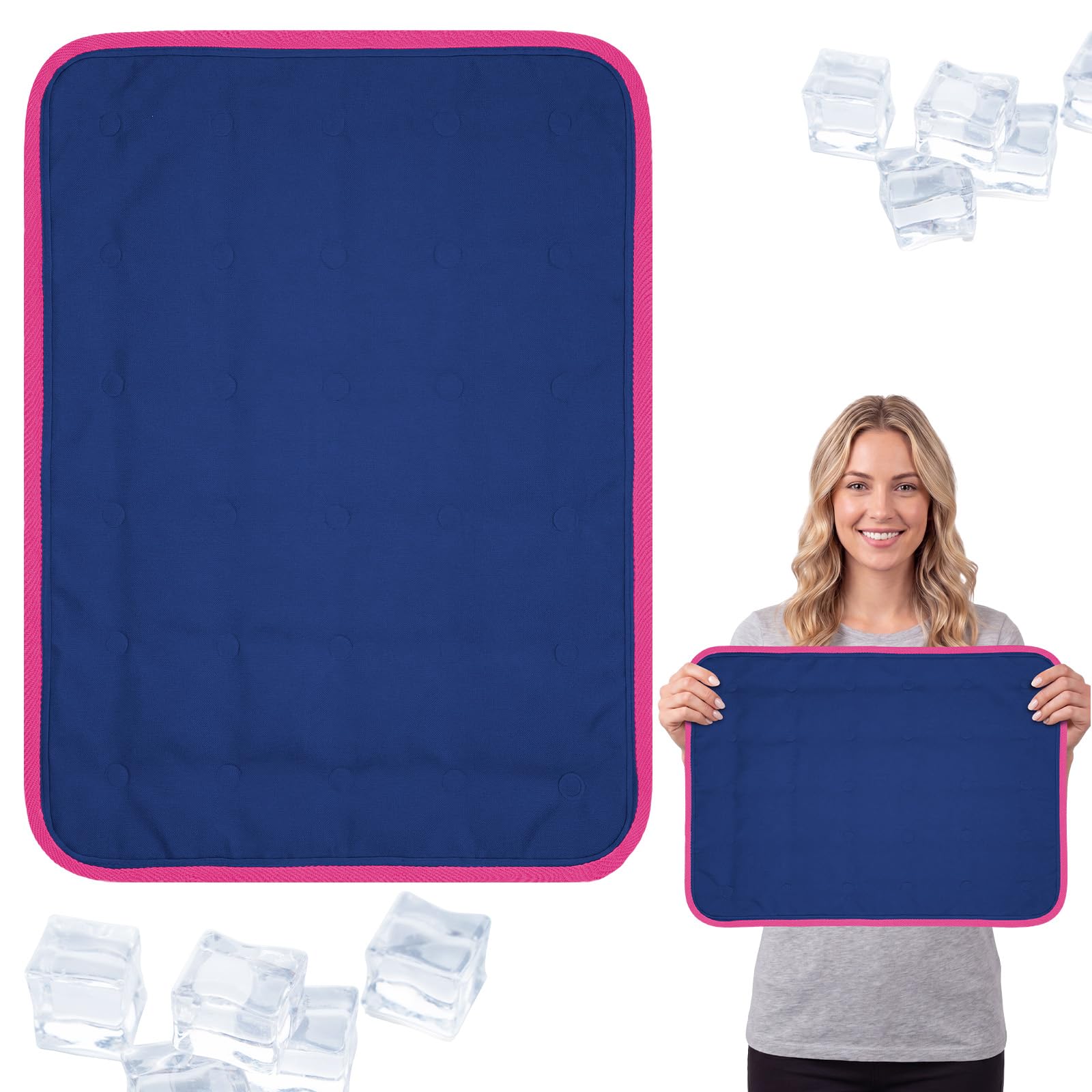 Photo 1 of Fumete Reusable Gel Ice Pack - 20 x 24 Inch Blue/Pink