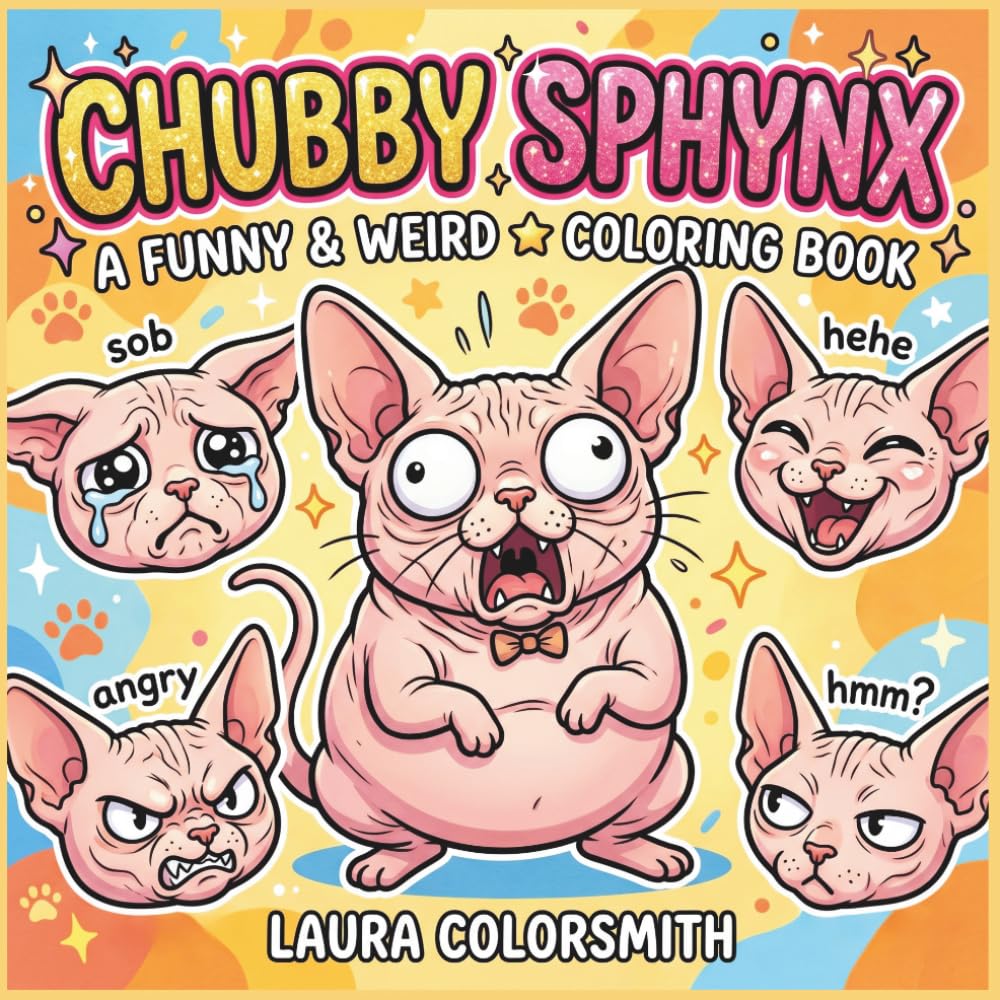 Chubby Sphynx - A Funny & Weird Coloring Book: A Silly Hairless Cat Coloring Book – Perfect for Sphynx Lovers