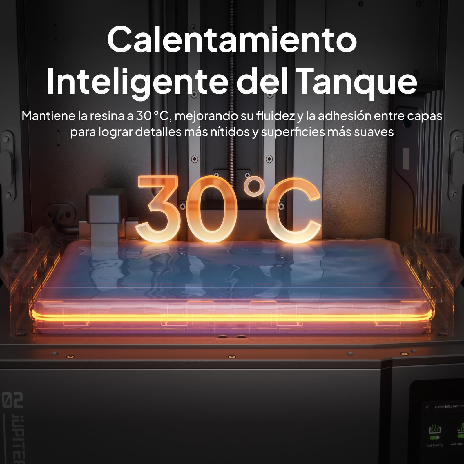 ELEGOO Jupiter 2 Impresora 3D de Resina 16K de Gran Formato MSLA, Nivelación y Alimentación Automáticas de Resina, Depósito Calefactado, Wi-Fi, Área de Impresión 302.4x161.98x300 mm³